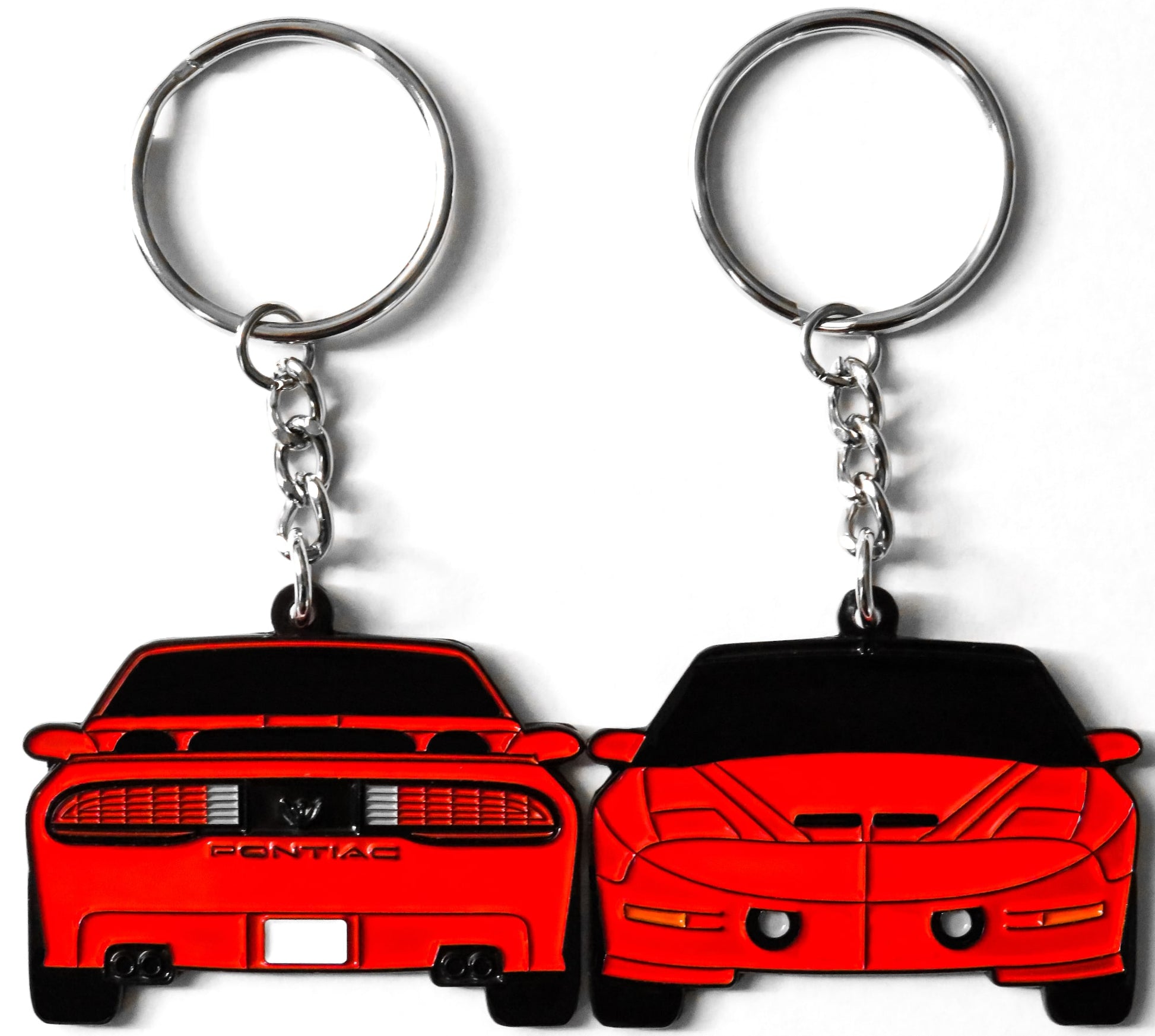 Red Pontiac Trans Am WS6 Formula Firebird Keychain Gift For Car Enthusiasts, Car Guys, Gearheads, Father, Dad, Mother, Mom, Boyfriend, Him, Girlfriend, Her, and more. American muscle car enamel pin patch unique gift idea. Jet tag key ring for Pontiac owners and fans. 1993, 1994, 1995, 1996, and 1997