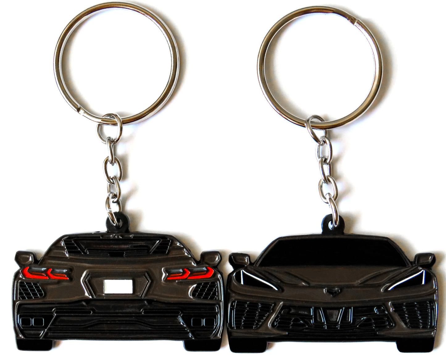 Zeus Brown Chevrolet Chevy C8 Corvette Stingray Z06 ZR1 Keychain Gift For Car Enthusiasts, Car Guys, Gearheads, Father, Dad, Mother, Mom, Boyfriend, Him, Girlfriend, Her, and more. American muscle car enamel pin patch unique gift idea. Jet tag key ring that fits on a key fob cover for Chevy owners and fans
