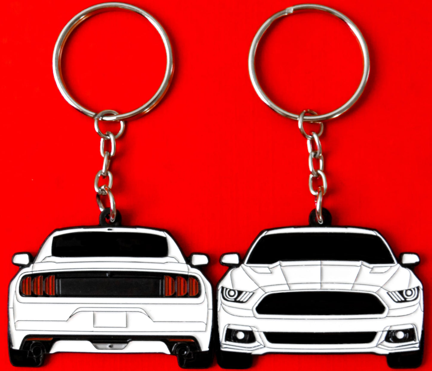 Keychain that fits on a key fob cover for Ford Mustang White sixth generation S550 Stang lanyard for car guys and enthusiasts, girlfriend, boyfriend, father, dad, mother, mom, him, her, and more. Apparel and parts 2015 2016 2017 2018 2019 2020 2021 2022 turbo cyclone 5.0 2.3