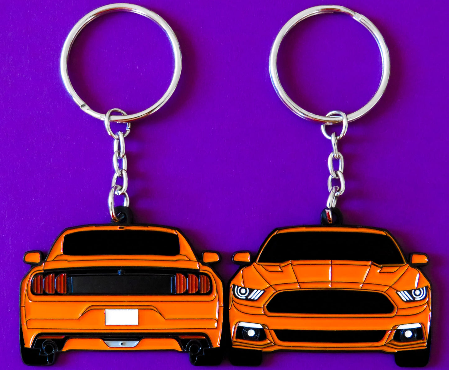 Keychain that fits on a key fob cover for Ford Mustang Orange sixth generation S550 Stang lanyard for car guys and enthusiasts, girlfriend, boyfriend, father, dad, mother, mom, him, her, and more. Apparel and parts 2015 2016 2017 2018 2019 2020 2021 2022 Eco boost turbo cyclone 5.0 2.3