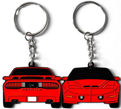 Red Pontiac Trans Am WS6 Formula Firebird Keychain Gift For Car Enthusiasts, Car Guys, Gearheads, Father, Dad, Mother, Mom, Boyfriend, Him, Girlfriend, Her, and more. American muscle car enamel pin patch unique gift idea. Jet tag key ring for Pontiac owners and fans. 1993, 1994, 1995, 1996, and 1997