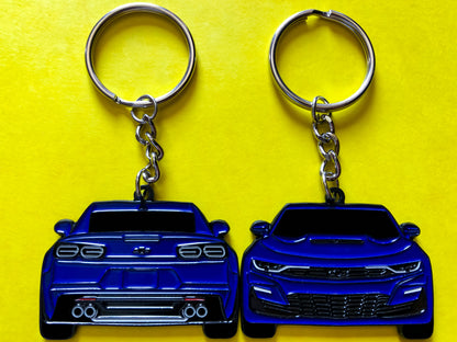 Enamel Keychain Pin Patch Lanyard that fits on a key fob cover For 2020 2021 2022 2023 2024 dark blue Chevy Camaro SS RS ZL1 1LE Sixth Generation 6th Gen American muscle car accessories, jet tag, key ring gift ideas for car guys, car enthusiasts, gearheads, father, mother, dad, mom, him, her, boyfriend, girlfriend and more.