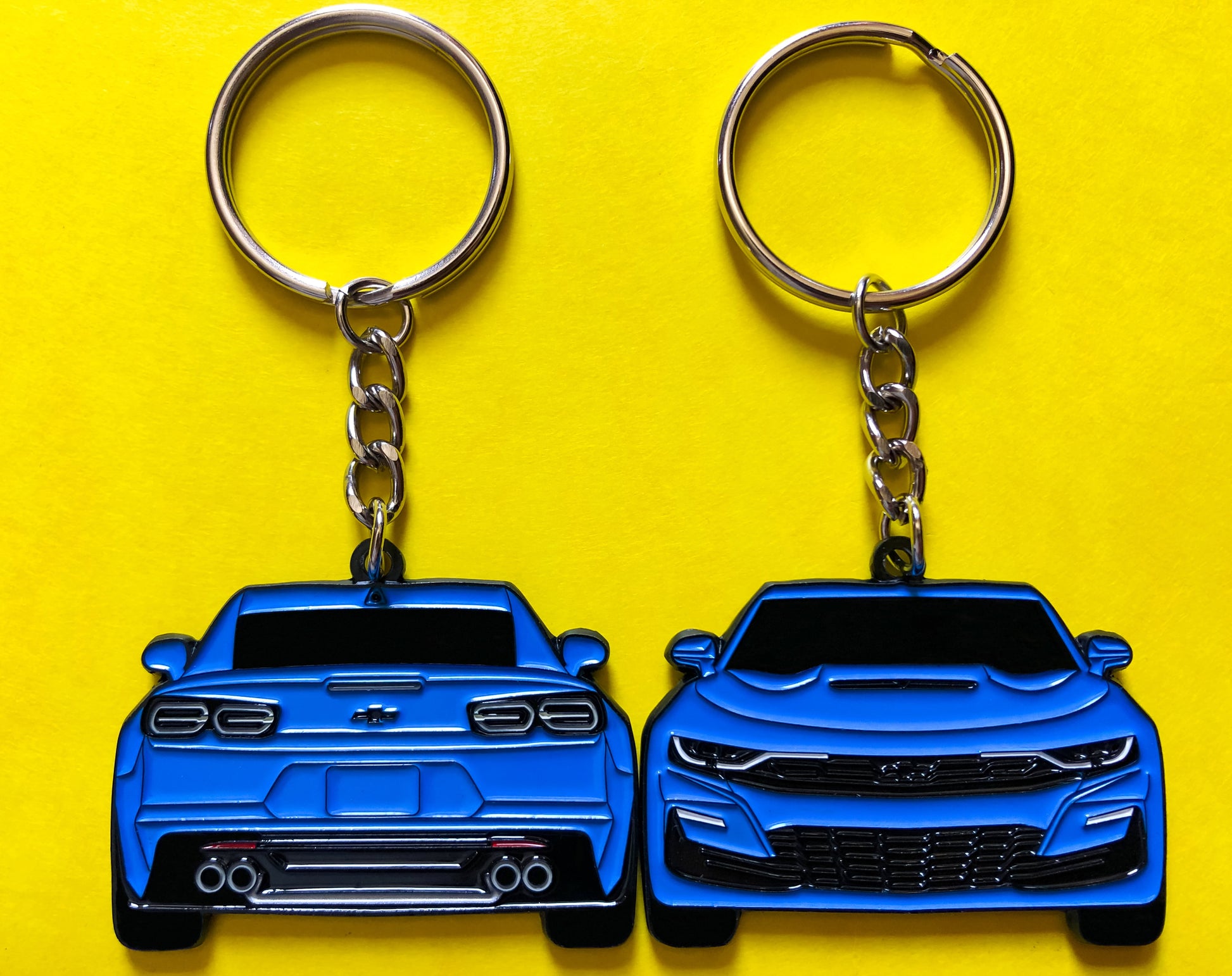 Enamel Keychain Pin Patch Lanyard that fits on a key fob cover For 2020 2021 2022 2023 2024 blue Chevy Camaro SS RS ZL1 1LE Sixth Generation 6th Gen American muscle car accessories, jet tag, key ring gift ideas for car guys, car enthusiasts, gearheads, father, mother, dad, mom, him, her, boyfriend, girlfriend and more.
