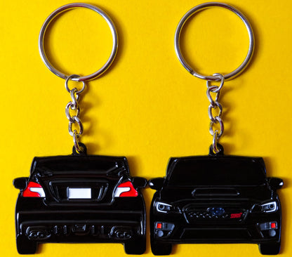 Black Subaru WRX STI 2-Sided Keychain that fits on a key fob, Precision-Crafted Design, Ideal for WRX STI Enthusiasts, Rally Car Lovers, and Automotive Fans. Elevate Your Keys with WRX STI Style and Unmatched Performance, A Must-Have Accessory for Subaru WRX STI Owners. A great gift for owners, fans, him, her, boyfriend, girlfriend, mom, dad, father, mother, and more!