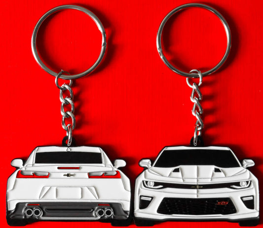 Enamel Keychain Pin Patch Lanyard that fits on a key fob cover For 2016 2017 2018 Summit White Chevy Camaro SS RS ZL1 1LE Sixth Generation 6th Gen American muscle car accessories, jet tag, key ring gift ideas for car guys, car enthusiasts, gearheads, father, mother, dad, mom, him, her, boyfriend, girlfriend and more.