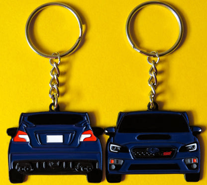 Lapis Blue Subaru WRX STI 2-Sided Keychain that fits on a key fob, Precision-Crafted Design, Ideal for WRX STI Enthusiasts, Rally Car Lovers, and Automotive Fans. Elevate Your Keys with WRX STI Style and Unmatched Performance, A Must-Have Accessory for Subaru WRX STI Owners. A great gift for owners, fans, him, her, boyfriend, girlfriend, mom, dad, father, mother, and more!